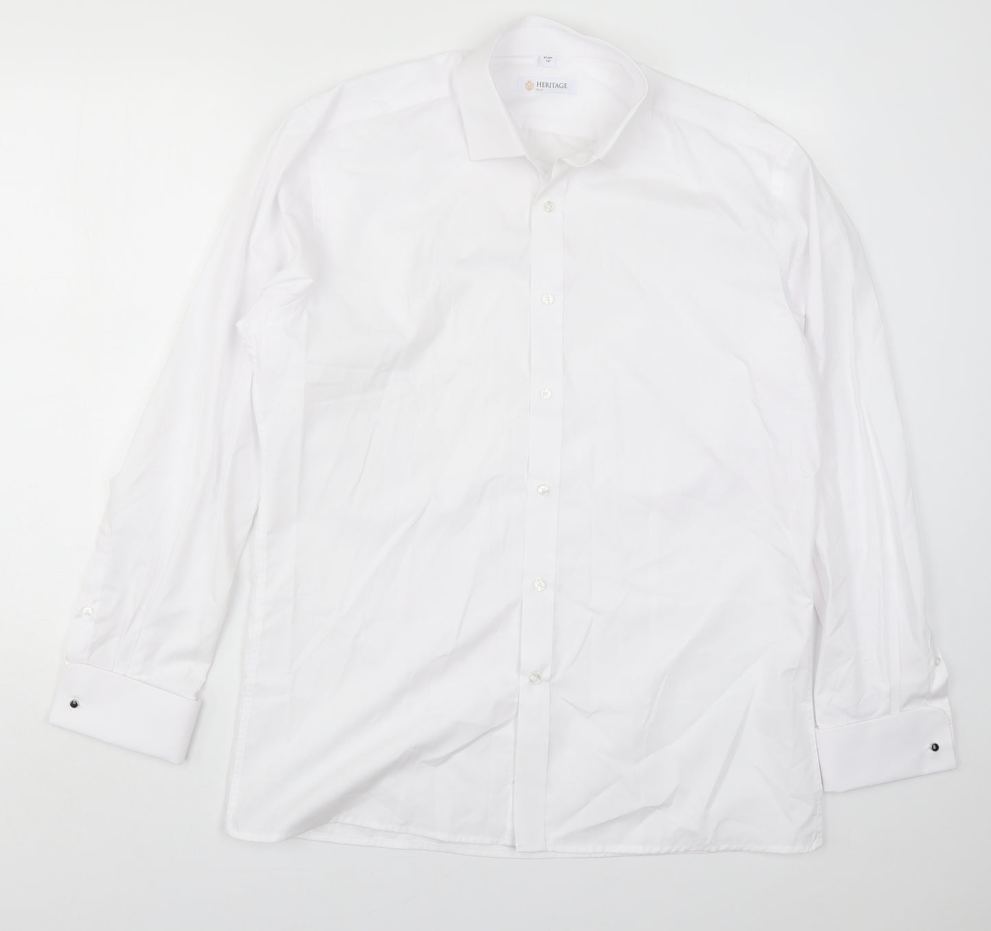 Heritage Mens White    Dress Shirt Size 16