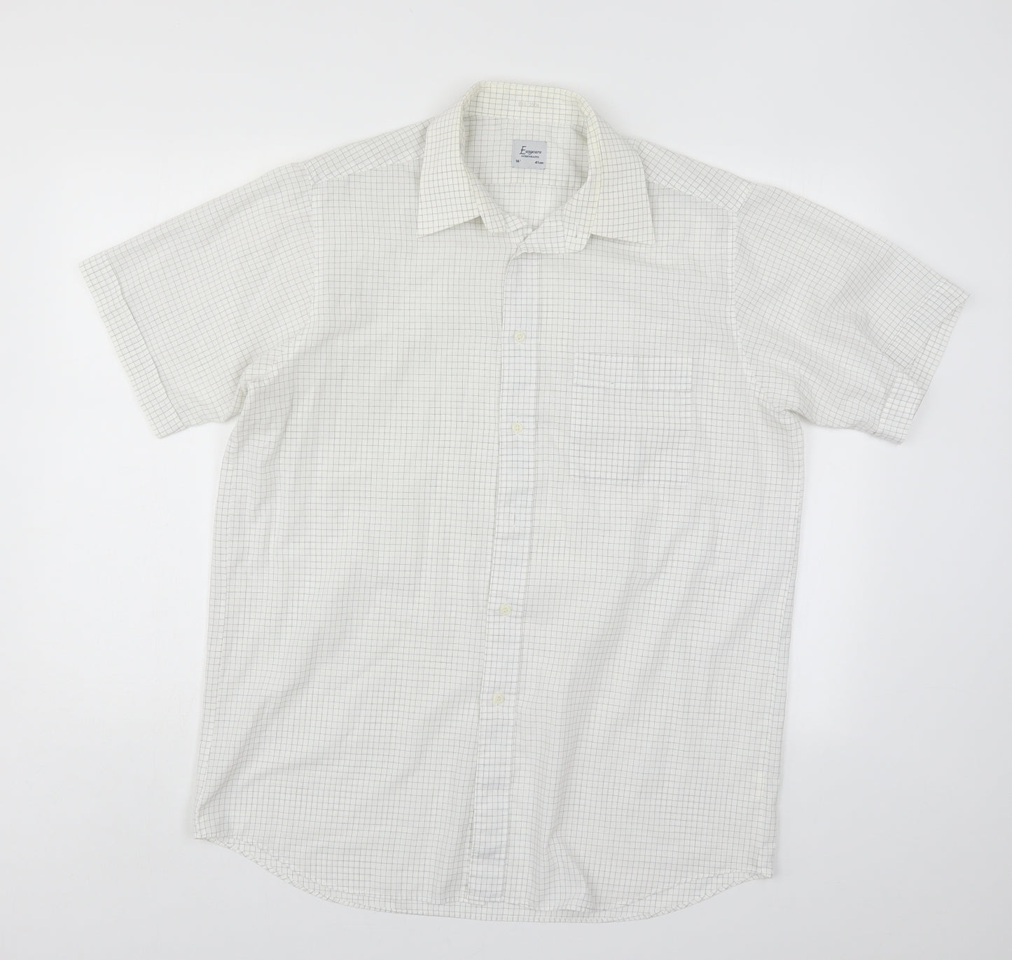 Debenhams Mens White Check   Dress Shirt Size 16