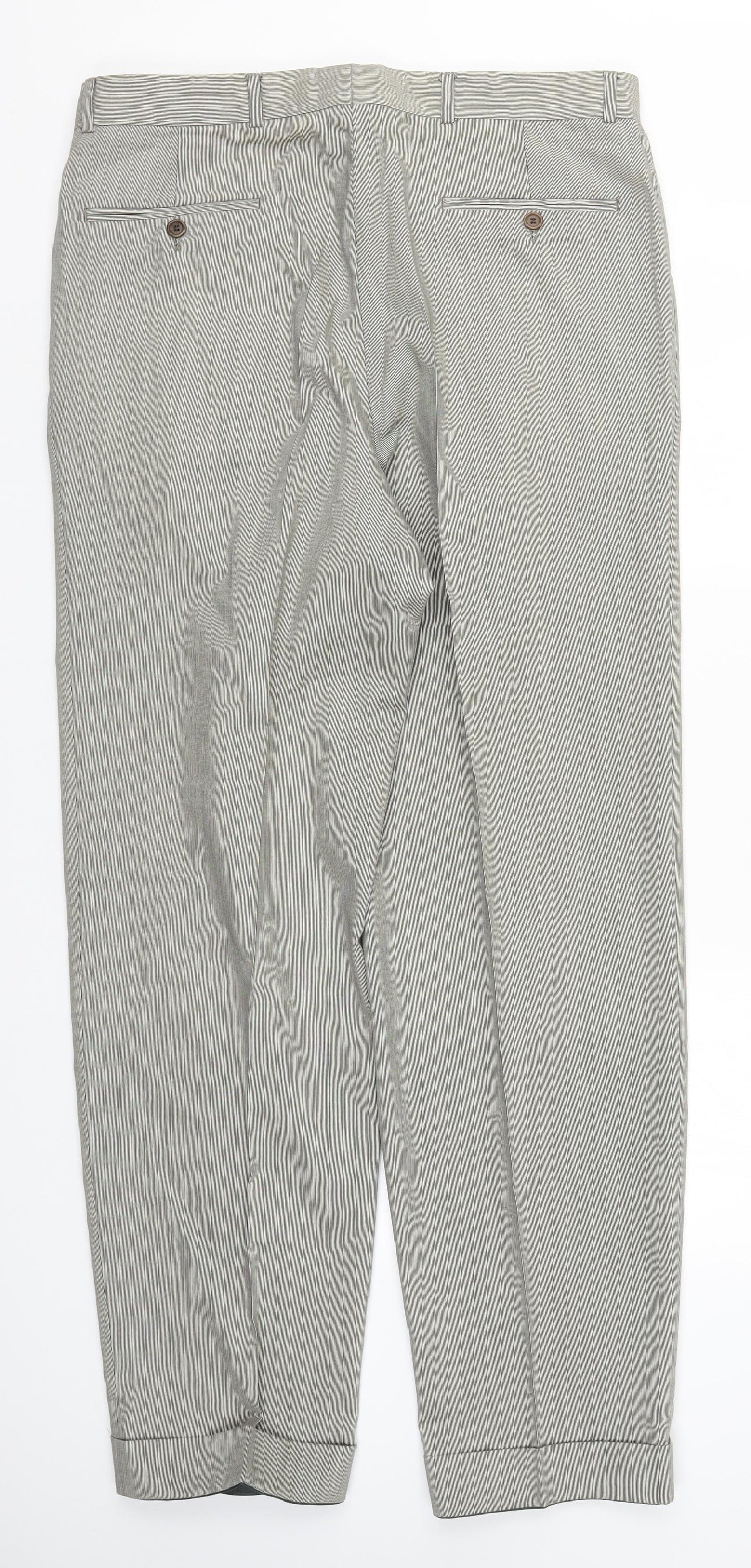 Preworn Mens Grey Striped  Trousers  Size 36 L33 in