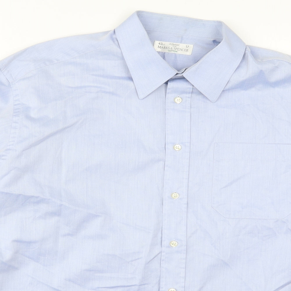 Marks and Spencer Mens Blue    Dress Shirt Size 17