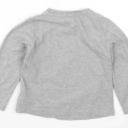 Preworn Boys Grey Solid   Pyjama Top Size 5-6 Years  - Minions I Won't Bite