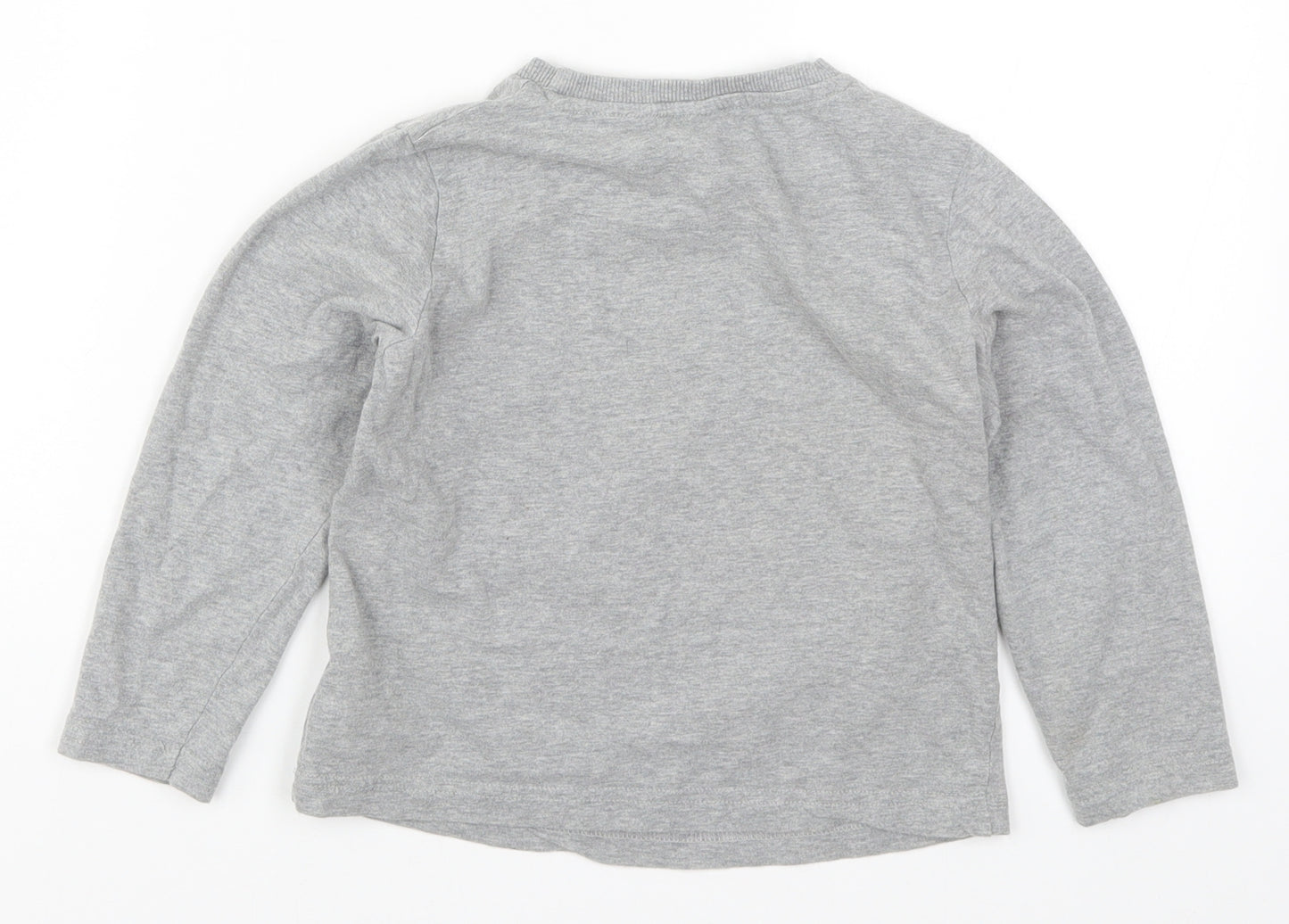 Preworn Boys Grey Solid   Pyjama Top Size 5-6 Years  - Minions I Won't Bite