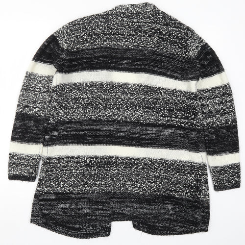 Papaya Womens Black Striped Knit Cardigan Jumper Size M