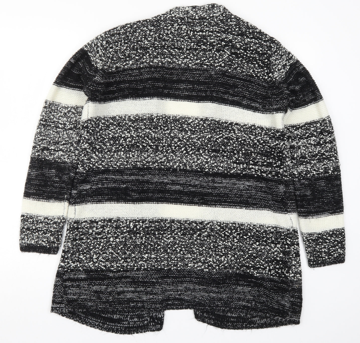 Papaya Womens Black Striped Knit Cardigan Jumper Size M