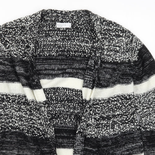 Papaya Womens Black Striped Knit Cardigan Jumper Size M