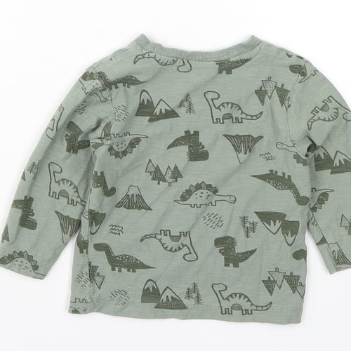Matalan Boys Green   Basic T-Shirt Size 9-12 Months  - Dinosaurs