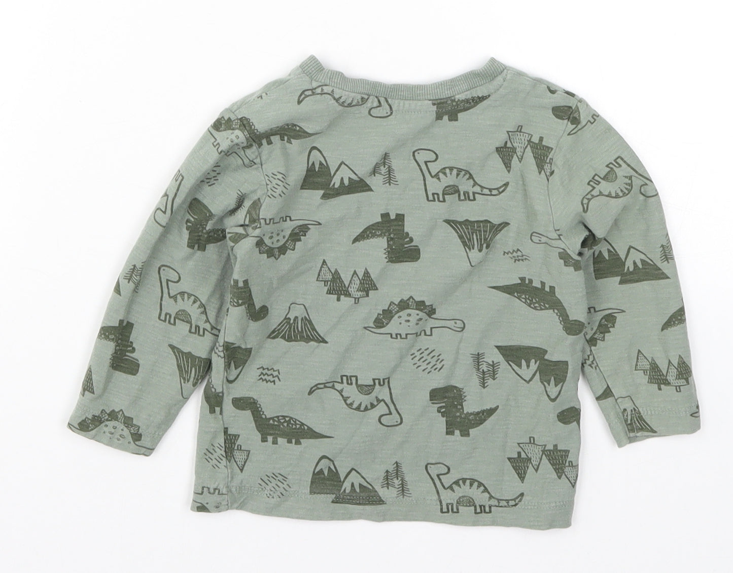 Matalan Boys Green   Basic T-Shirt Size 9-12 Months  - Dinosaurs