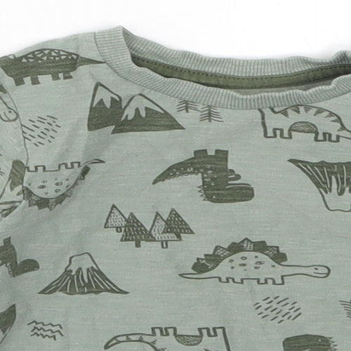 Matalan Boys Green   Basic T-Shirt Size 9-12 Months  - Dinosaurs