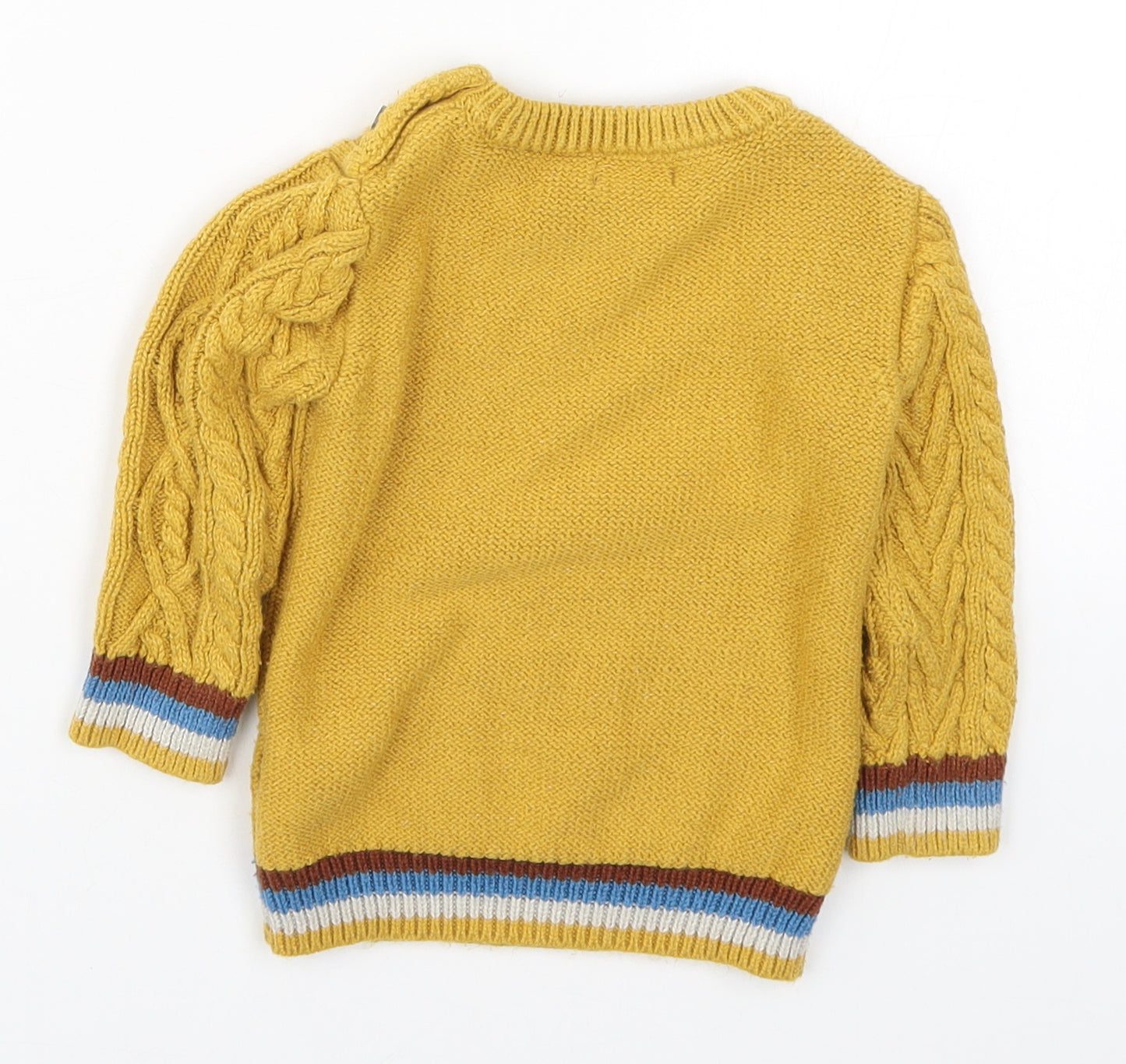 NEXT Boys Yellow Striped Knit Pullover Jumper Size 12-18 Months