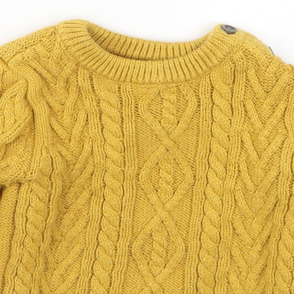 NEXT Boys Yellow Striped Knit Pullover Jumper Size 12-18 Months