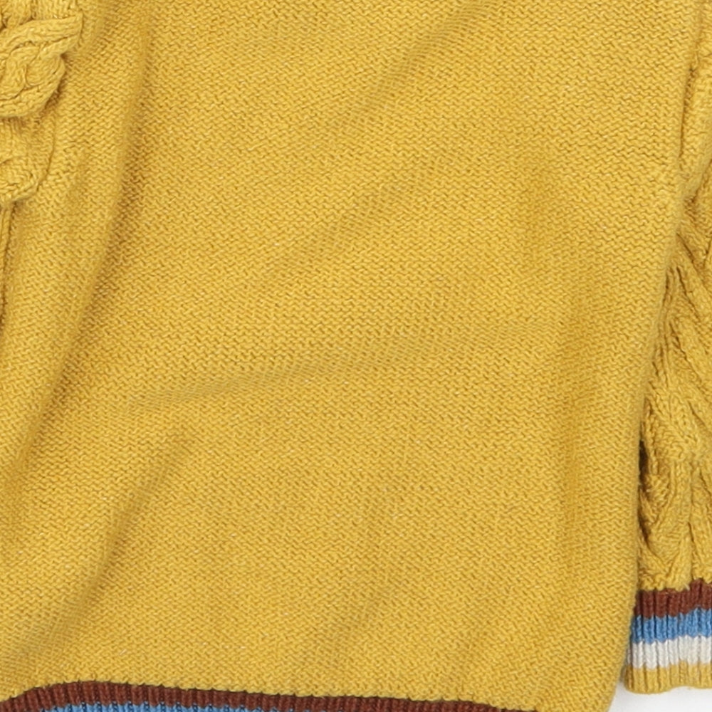 NEXT Boys Yellow Striped Knit Pullover Jumper Size 12-18 Months