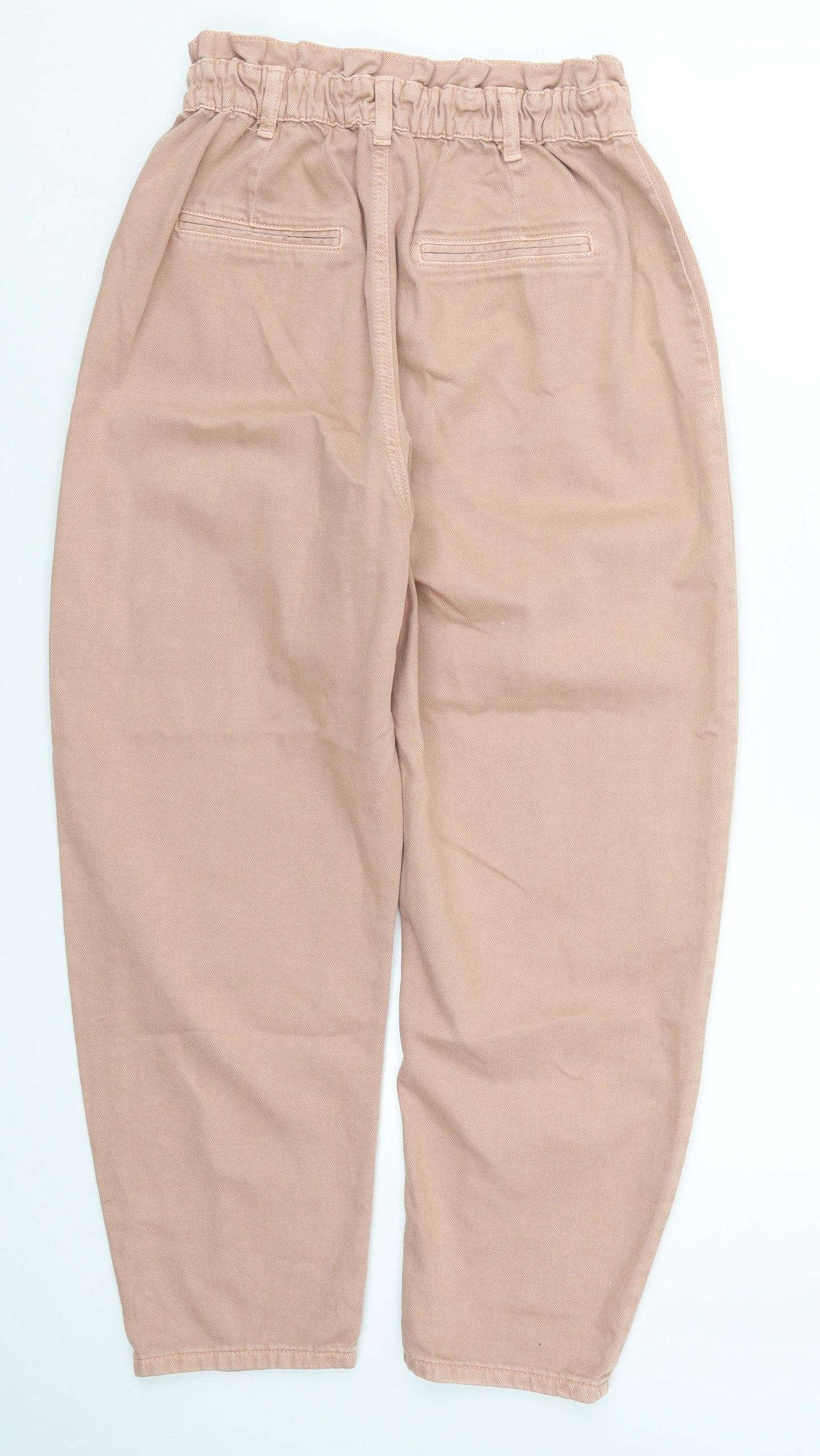 Zara Womens Pink  Denim Mom Jeans Size 12 L25 in - Papaerbag Waist