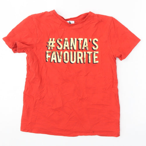George Boys Red   Basic T-Shirt Size 7-8 Years  - Santa's Favourite