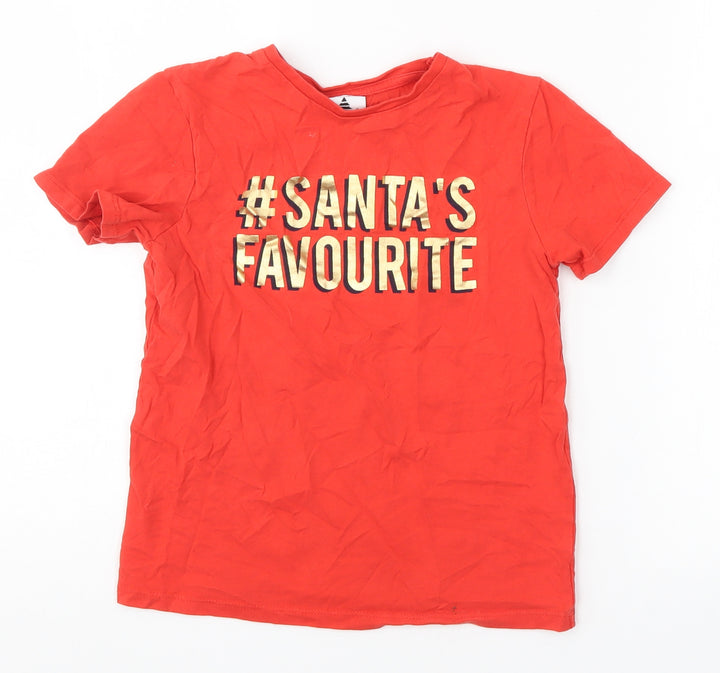 George Boys Red   Basic T-Shirt Size 7-8 Years  - Santa's Favourite