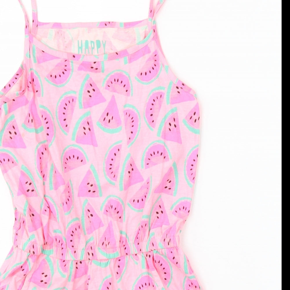 F&F Girls Pink Geometric  Playsuit One-Piece Size 8-9 Years  - Watermelons