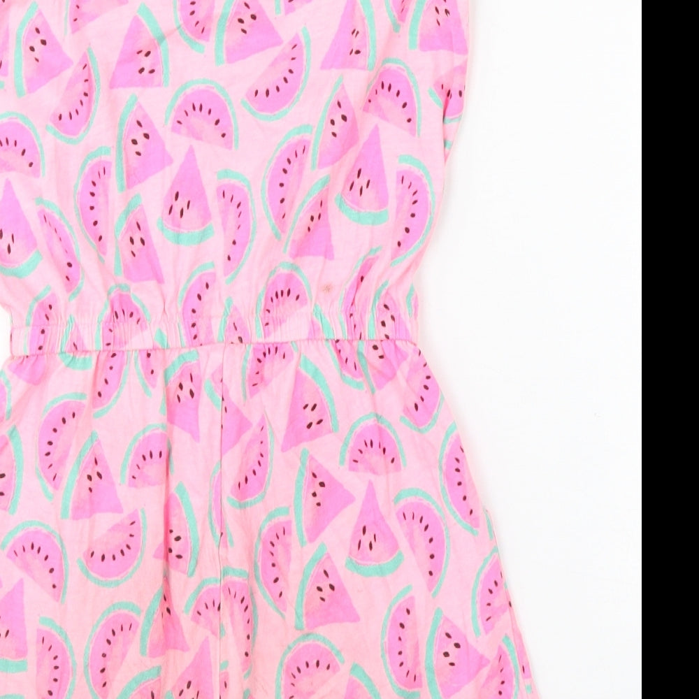 F&F Girls Pink Geometric  Playsuit One-Piece Size 8-9 Years  - Watermelons