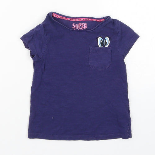 F&F Girls Blue   Basic T-Shirt Size 2-3 Years  - Pocket Eyes