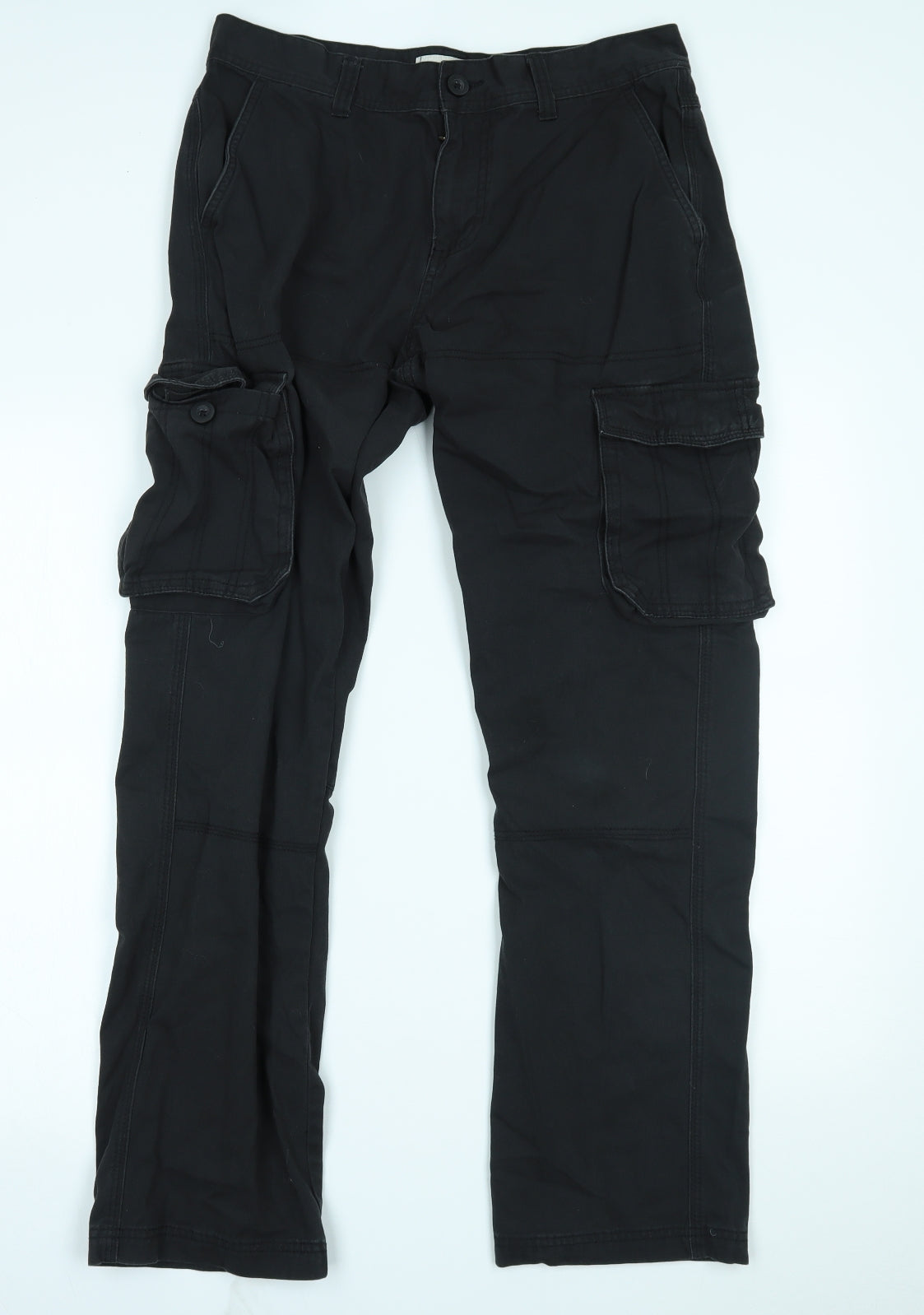 George Mens Black   Cargo Trousers Size 32 L32 in