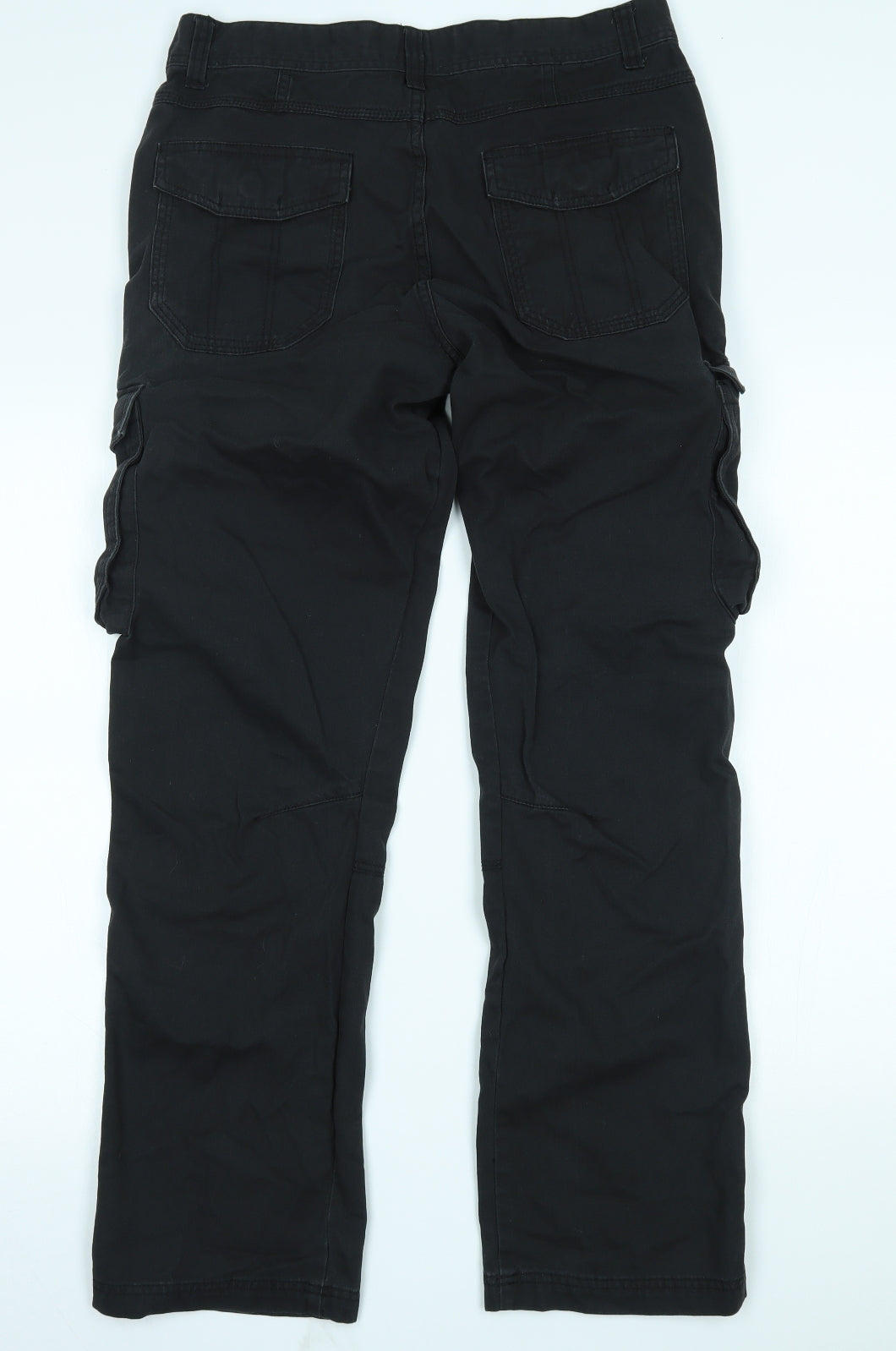 George Mens Black   Cargo Trousers Size 32 L32 in