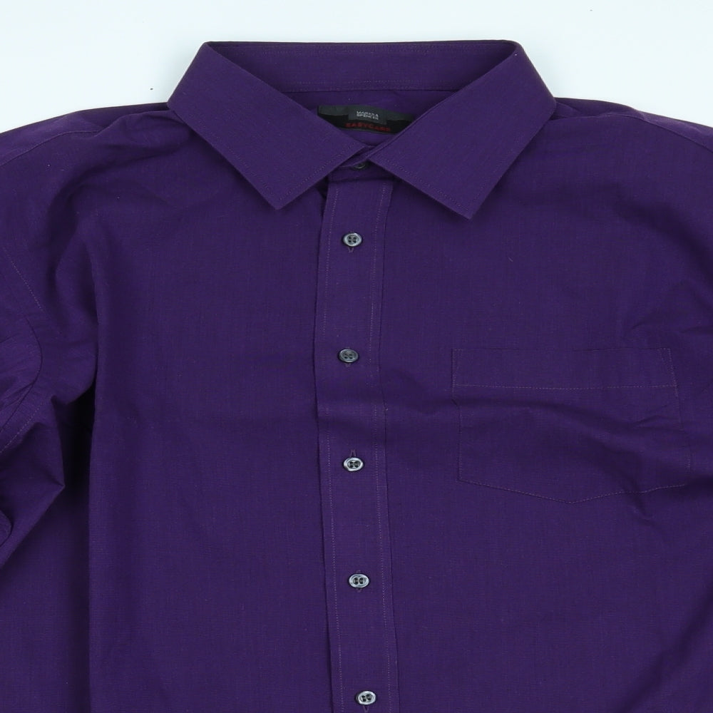 Marks and Spencer Mens Purple    Dress Shirt Size 17