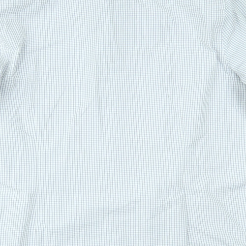 F&F Mens White Check   Dress Shirt Size 16.5