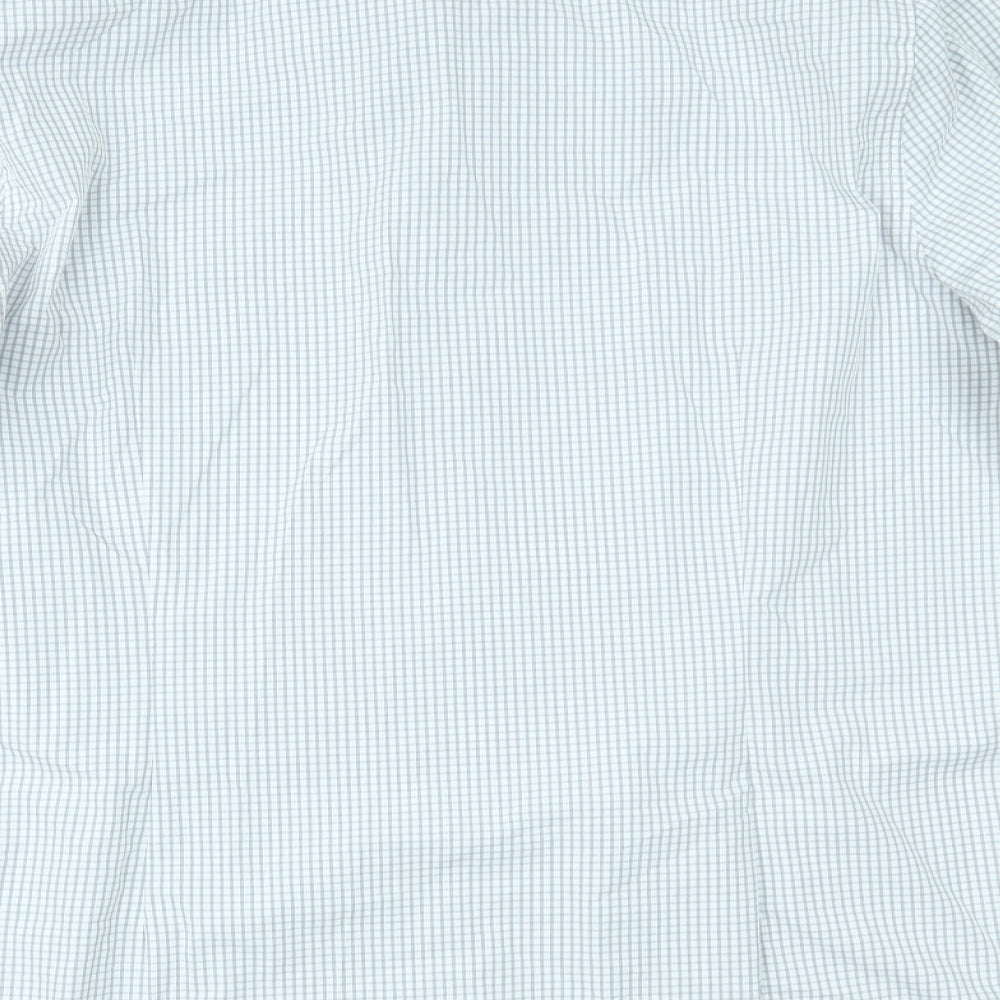 F&F Mens White Check   Dress Shirt Size 16.5