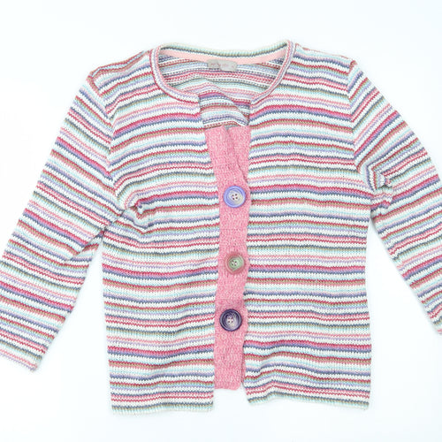 Per Una Womens Pink Striped  Cardigan Jumper Size M