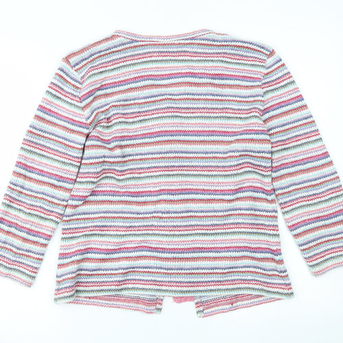 Per Una Womens Pink Striped  Cardigan Jumper Size M