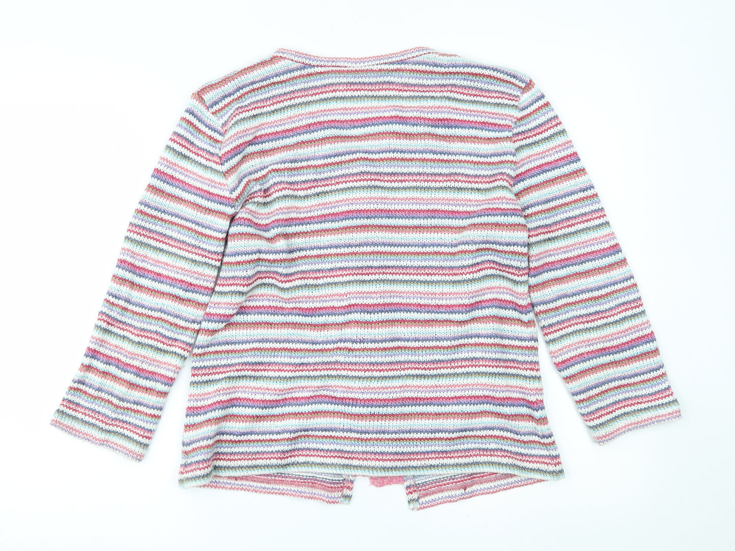 Per Una Womens Pink Striped  Cardigan Jumper Size M