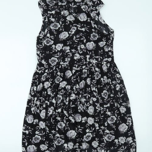 Innocence Womens Black Floral  A-Line  Size 10