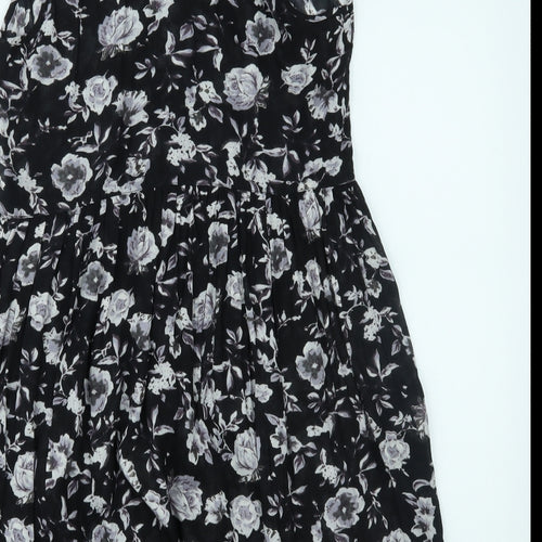 Innocence Womens Black Floral  A-Line  Size 10