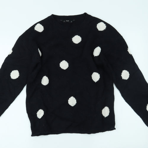 F&F Womens Blue Polka Dot  Pullover Jumper Size 8