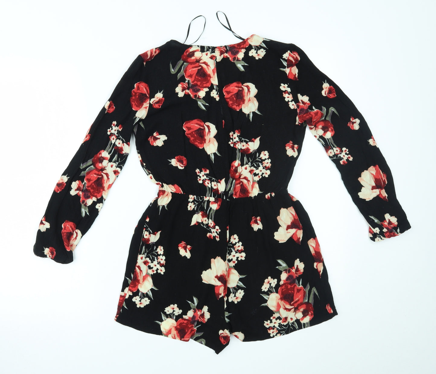 Jay Jays Womens Black Floral  Romper One-Piece Size 8
