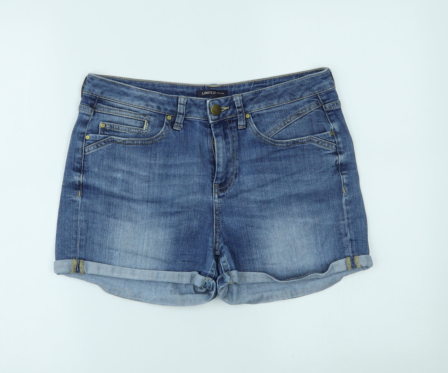 Marks and Spencer Womens Blue  Denim Cut-Off Shorts Size 12