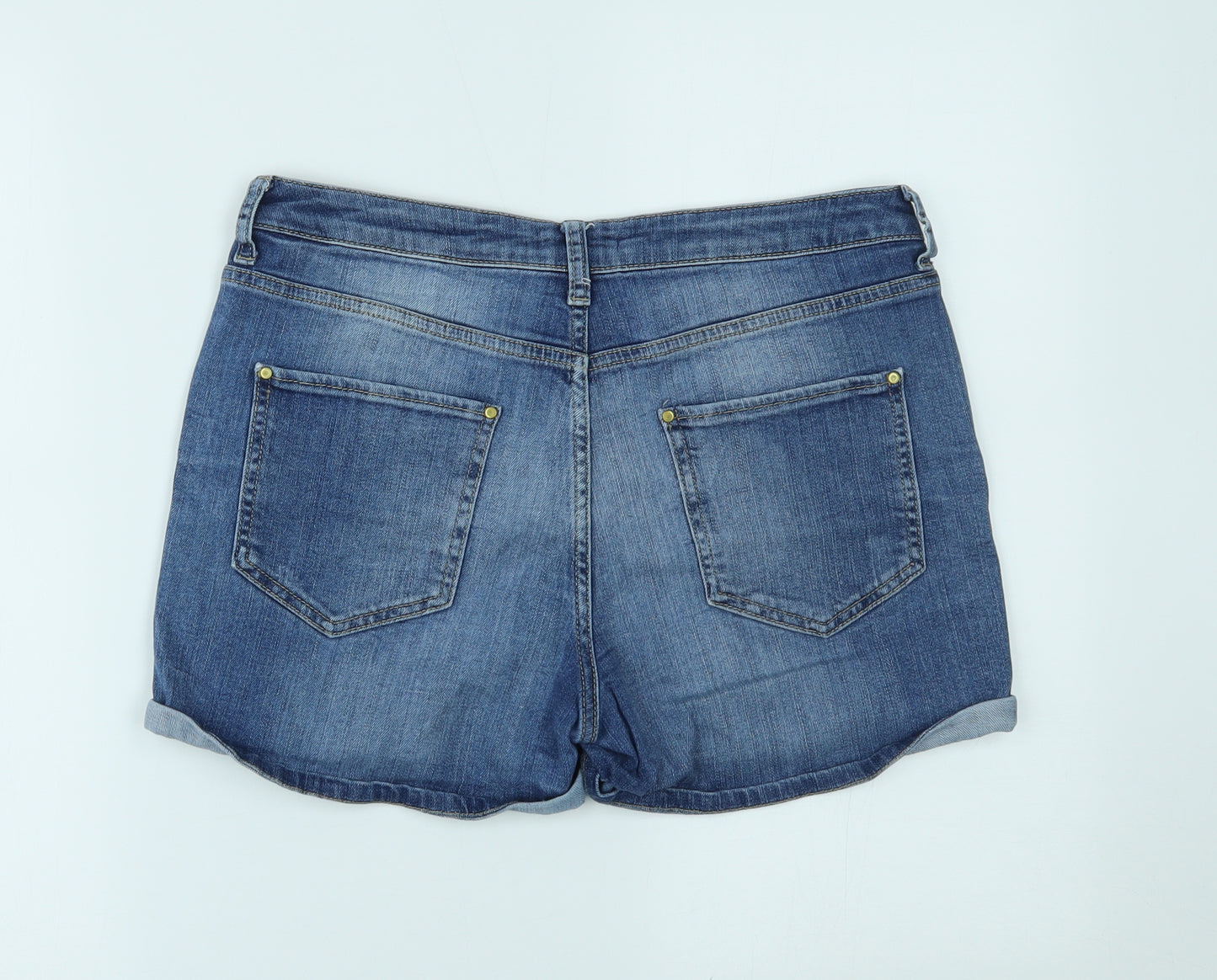 Marks and Spencer Womens Blue  Denim Cut-Off Shorts Size 12