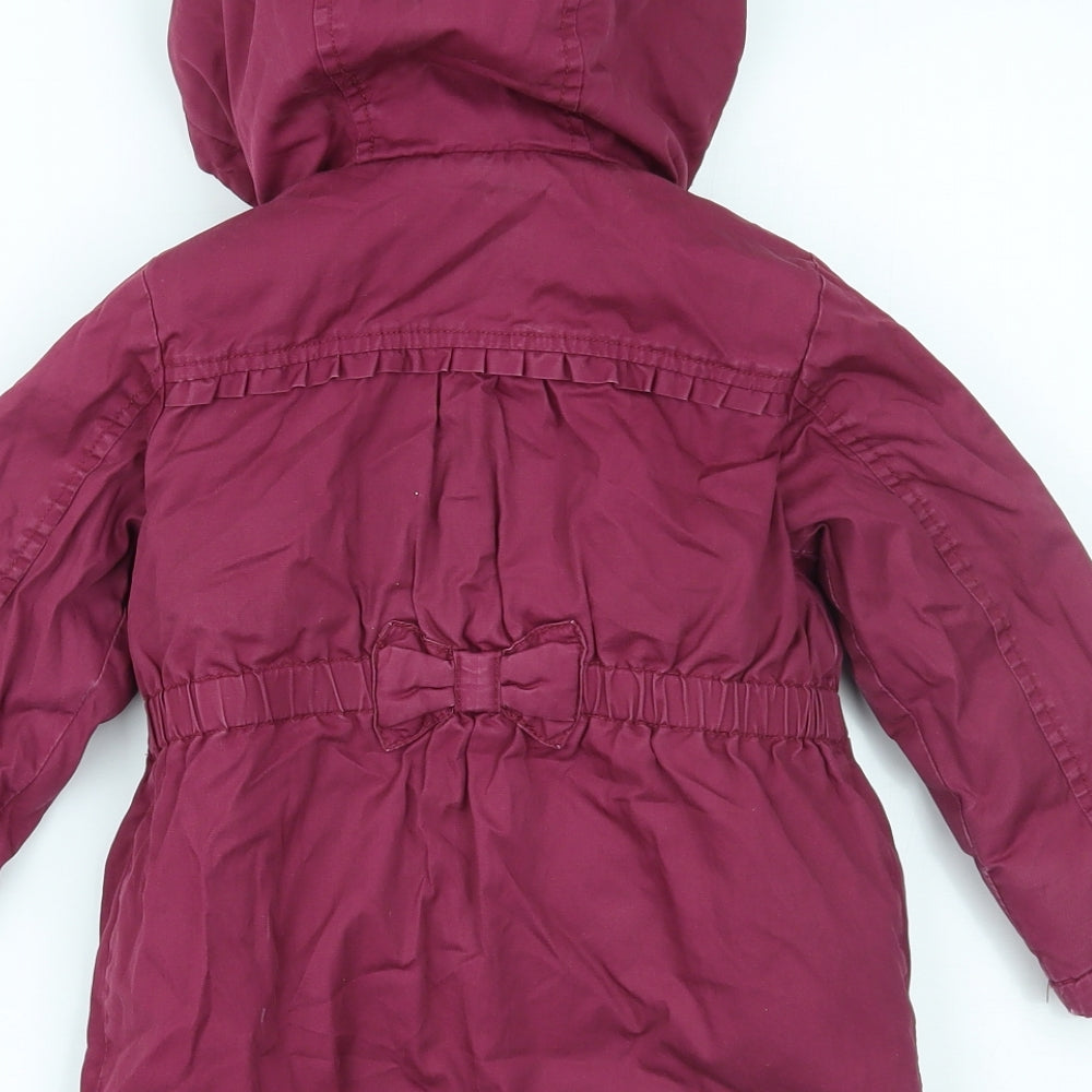 Nutmeg Girls Purple   Parka Coat Size 2-3 Years