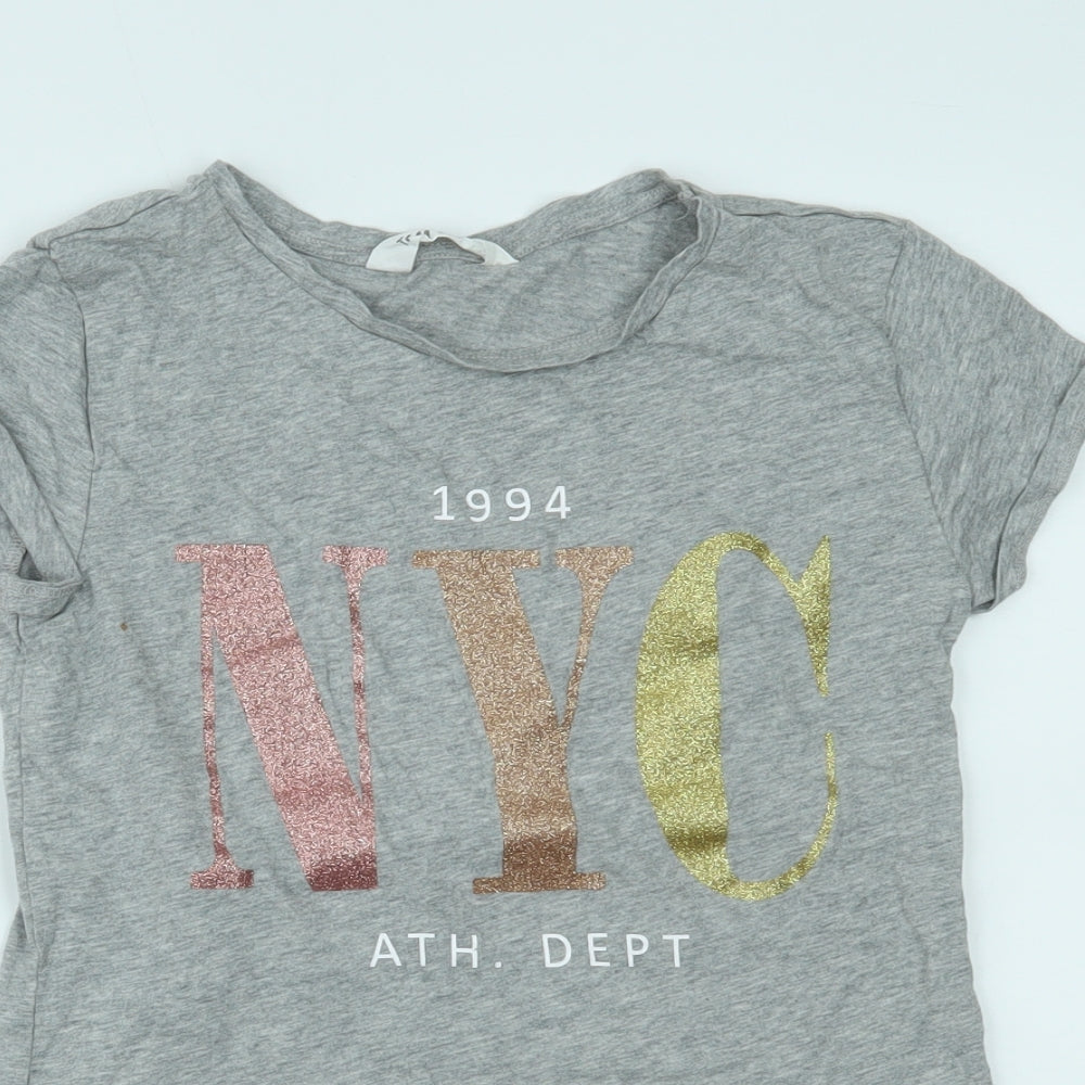 H&M Girls Grey    T-Shirt Size 13-14 Years