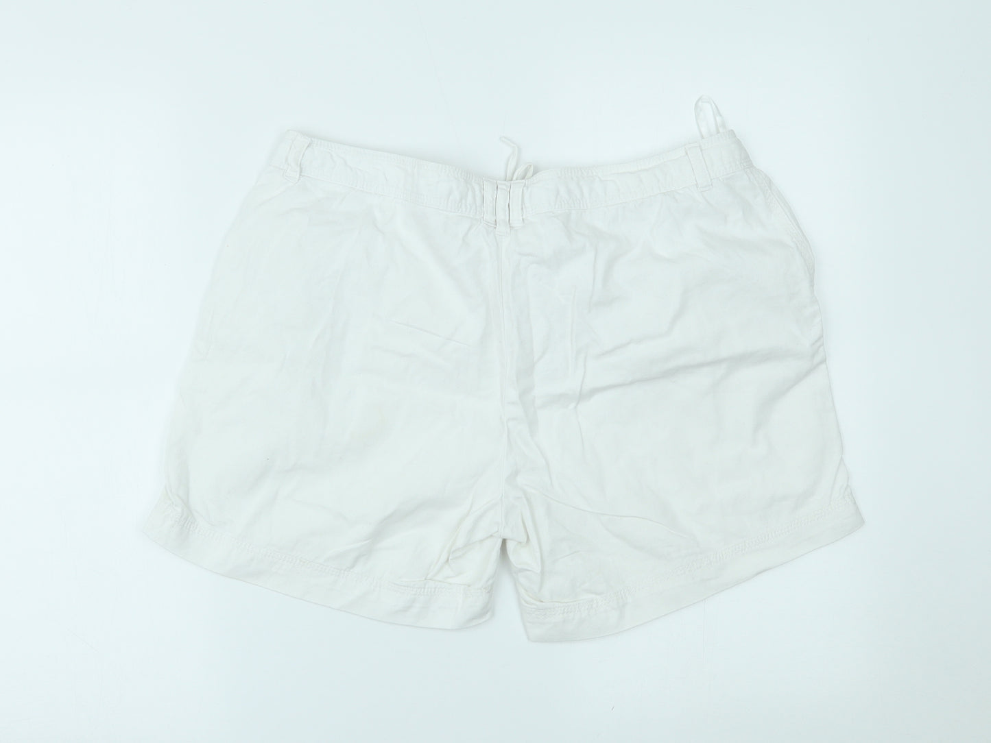 George Womens White  Denim Hot Pants Shorts Size 14