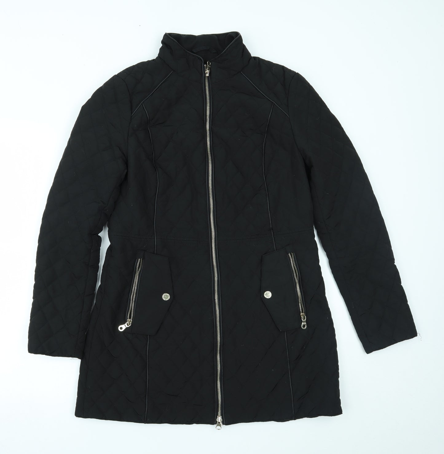 Preworn Womens Black   Overcoat Coat Size 10