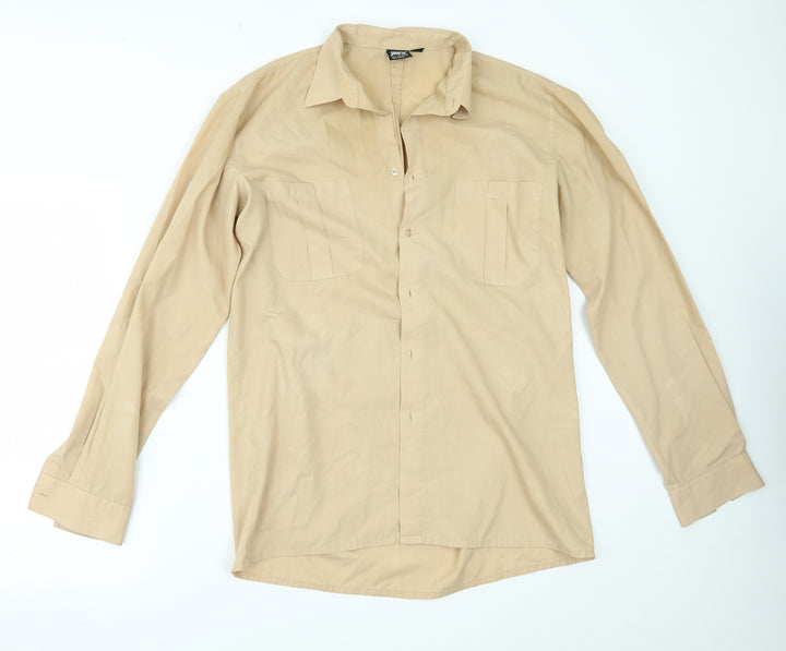 htex Mens Beige    Button-Up Size L