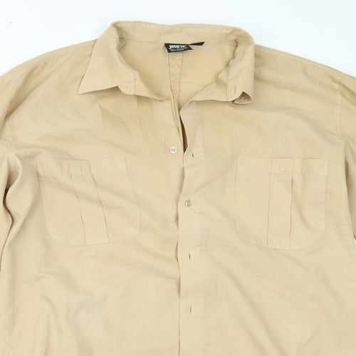 htex Mens Beige    Button-Up Size L