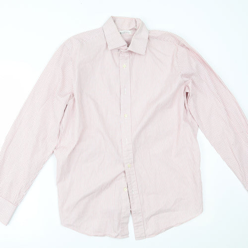Kenneth Cole Mens Pink Striped   Button-Up Size 15