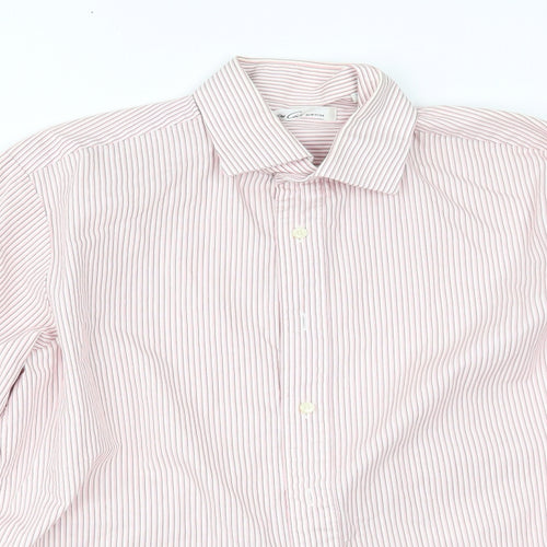 Kenneth Cole Mens Pink Striped   Button-Up Size 15