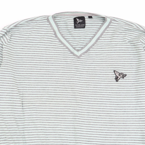 silver lions Mens Multicoloured Striped  Pullover Jumper Size S