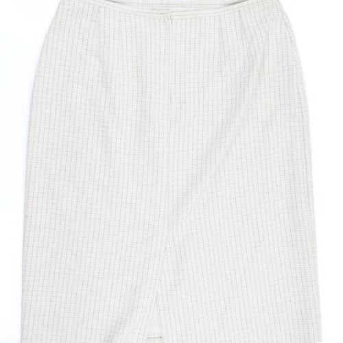 Klass Womens Beige Check  A-Line Skirt Size 18