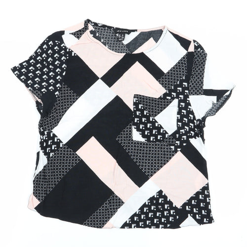 New Look Womens Multicoloured Geometric  Basic Blouse Size 10