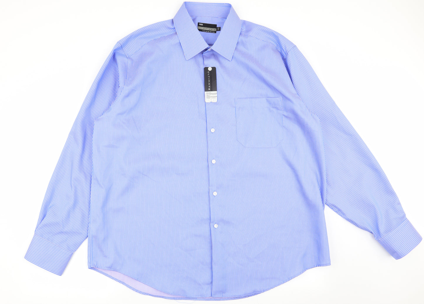 M&S Mens Multicoloured Striped   Dress Shirt Size 18