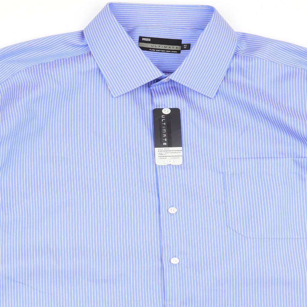 M&S Mens Multicoloured Striped   Dress Shirt Size 18