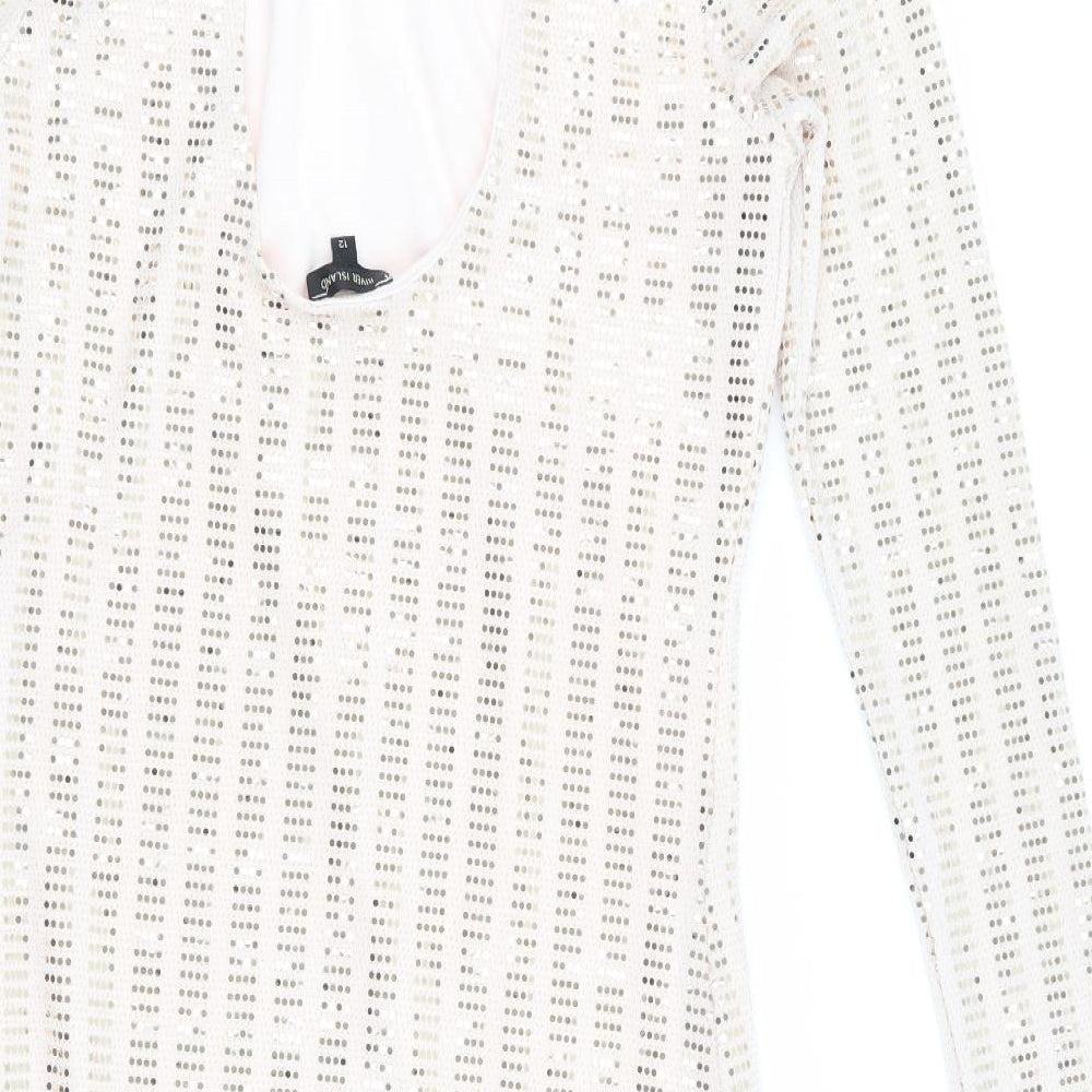 River Island Womens Pink Polka Dot  Fit & Flare  Size 12