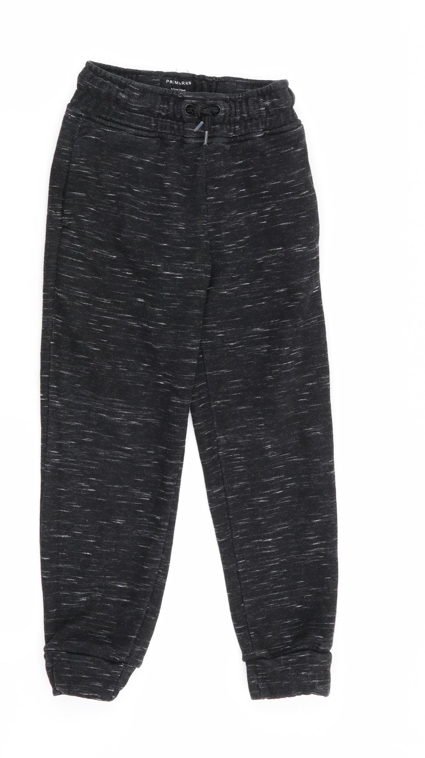 Primark Boys Black Geometric  Jogger Trousers Size 6-7 Years